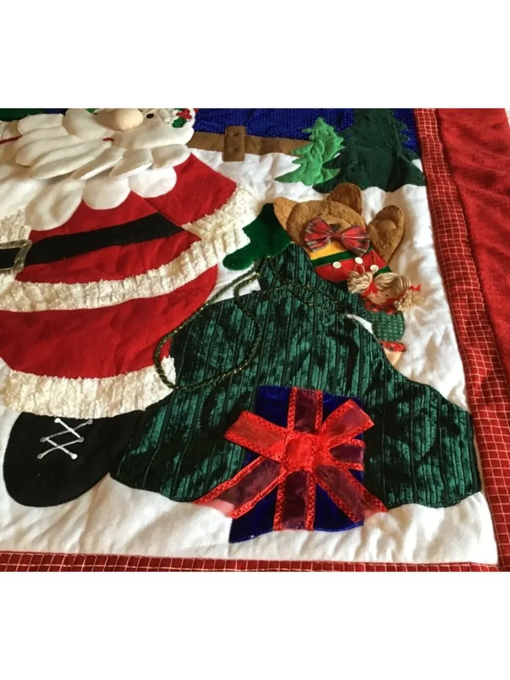 Santa Claus 3D 58x48 Christmas Throw Blanket Vintage 1990s
